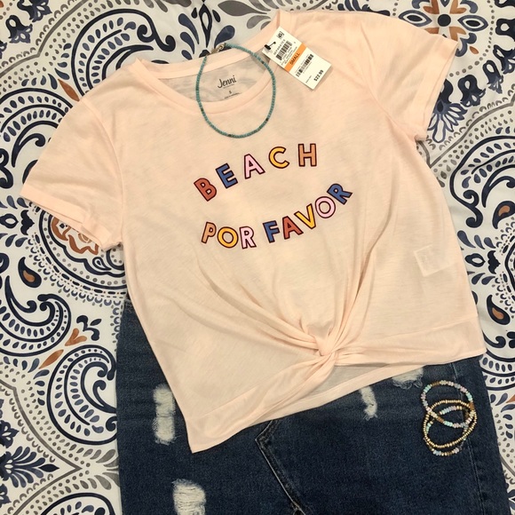 Beach Please Front Knot Crop Top - Picture 1 of 4